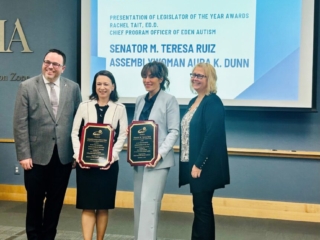 John Mulholland and Rachel Tait pose with Teresa Ruiz and Aura Dunn